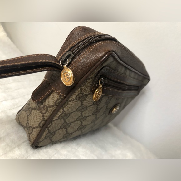Gucci Vintage Interlocking GG Monogram Zipper Wristlet Cosmetic Pouch Clutch - Picture 6 of 15